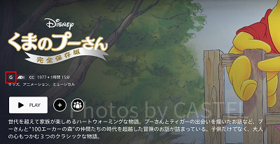 ディズニープラス：作品紹介画面
