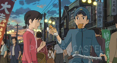 映画「コクリコ坂から」でコロッケを食べるシーン