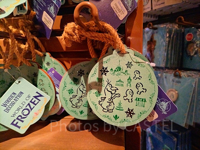 香港ディズニーアナ雪グッズ：木彫りの壁飾り（オラフ＆スノーギース）
