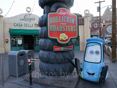 カリフォルニアアナハイムディズニーのアトラクション：ルイジのローリッキン・ロードスター