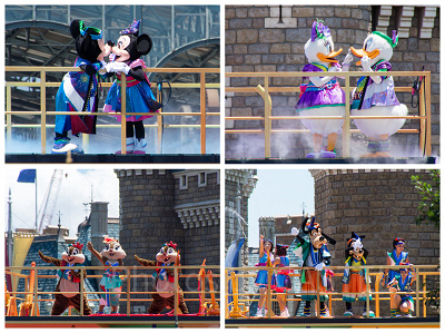 各フロートに乗るキャラクターたち