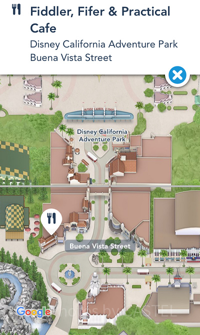 ディズニーカリフォルニアアドベンチャーのマップ