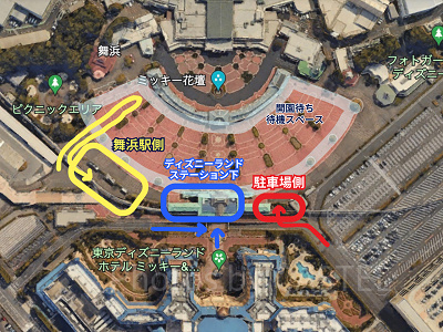 ディズニーランドの手荷物検査の場所