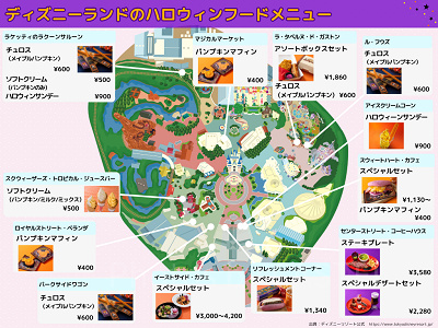 ディズニーランドのハロウィンフード販売場所マップ2026