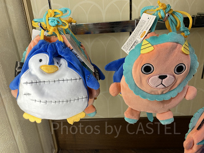 巾着ポーチ ペンギン(左)キメラ長官(右)