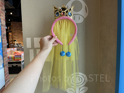 ピーチ姫のロングベール付きカチューシャ