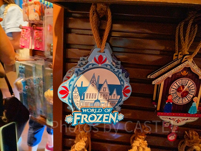 香港ディズニーアナ雪グッズ：木彫りの壁飾り（アレンデール建築）