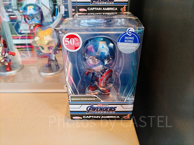 香港ディズニーマーベルグッズ：キャプテンアメリカのマスコットフィギュアスタンド