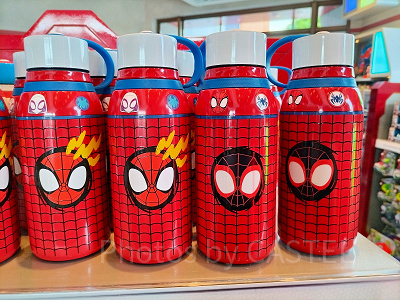 香港ディズニーマーベルグッズ：フェイスシルエットボトル（ピーター／マイルス）