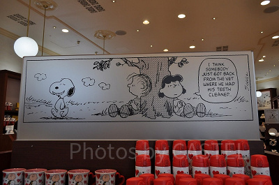 スヌーピーコーナーストアの店内ディスプレイ／USJ