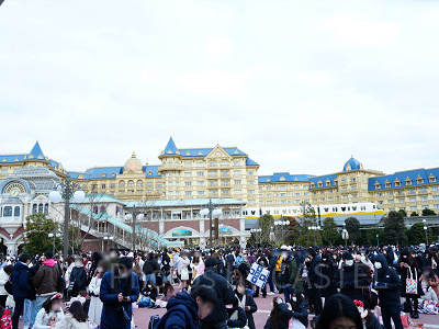 1月ディズニーランド混雑レポ：開園待ちの様子(7:45頃)