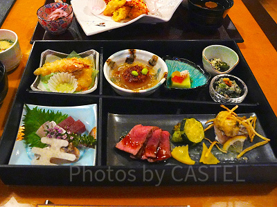 霞の松花堂御膳(USJ×鬼滅の刃 刀鍛冶の里ひょっとこ亭)