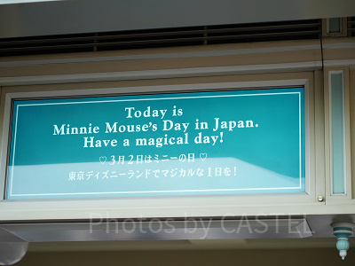 3月ディズニーランド混雑レポ：ミニーの日限定の案内ボード