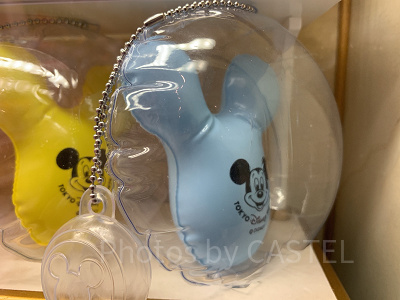 ミッキーバルーン型キーチェーン(水色)