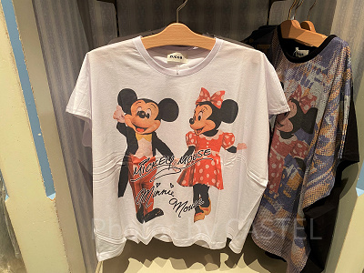 ミッキー＆ミニーレディースTシャツ（ホワイト）