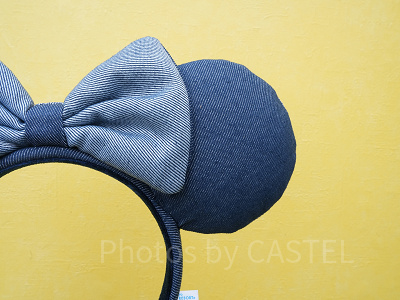 ミニーデニムカチューシャ：耳の部分