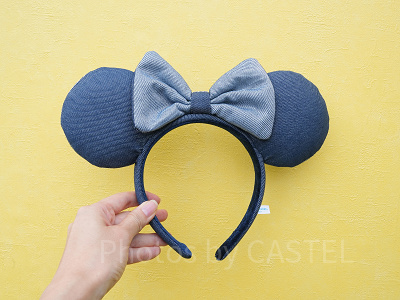 ☆Disney ディズニー プライドデニム系ミニーカチューシャ☆ Disney - ミニーちゃん ディズニーカチューシャ 花柄 デニム
