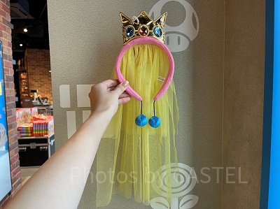 ピーチ姫のロングベール付きカチューシャ