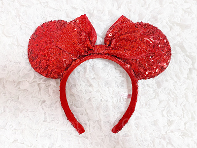 スパンコールカチューシャ（レッド）