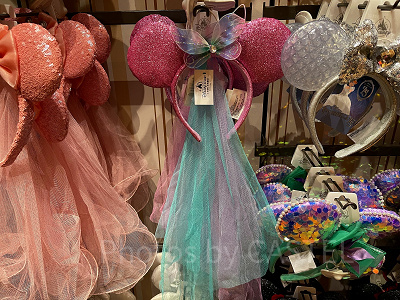 上海ディズニーカチューシャ：ベール付アリエル風カチューシャ