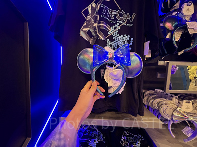 上海ディズニーカチューシャ:トロンのトレイル風リボンカチューシャ(ブルー)