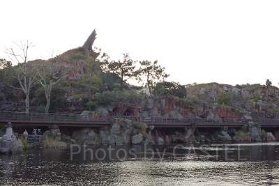 横から見たスプラッシュマウンテンとクリッターカントリー