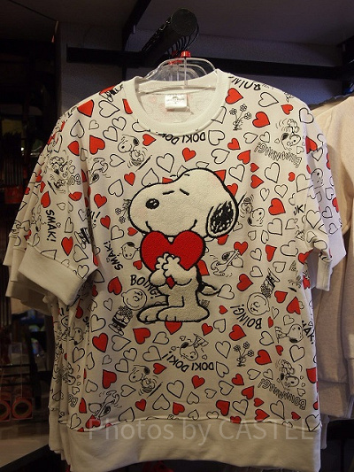 スヌーピーハート柄トレーナー生地Tシャツ
