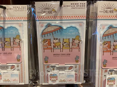 USJスヌーピー夏グッズ/メモスタンド＆メモセット