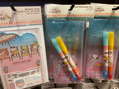 USJスヌーピー夏グッズ/マーカーペン2本セットペンケース付き