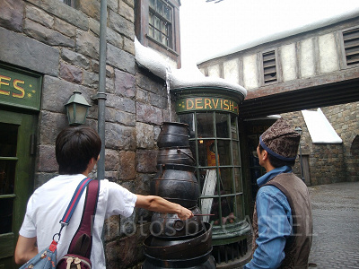 USJワンド・マジックの魔法スポット/水が飛び出す魔法