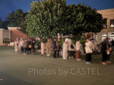 お土産屋さん入店待ちの様子（夜）／19:40頃