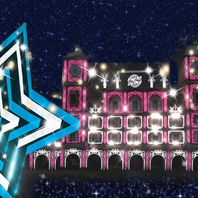 星型の巨大迷路とピンクキャッスル