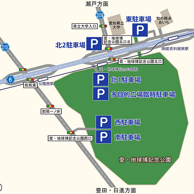 2022年11月からの愛・地球博記念公園の駐車場　配置図（ジブリパーク）