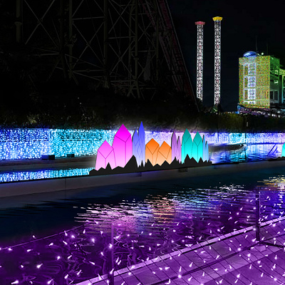 水と光のコラボが楽しめるエリア