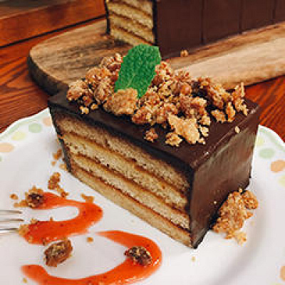 あんずとショコラのしましまケーキ