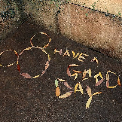 落ち葉で作られたアート