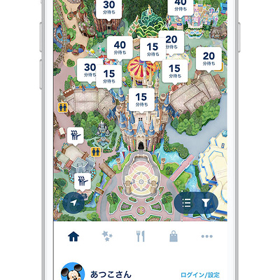 アトラクションの待ち時間