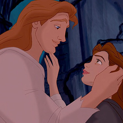 ベルと人間の姿に戻った野獣