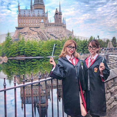 USJハリーポッターエリア/逆さホグワーツ城とのベストショット