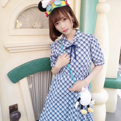 チェックワンピのガーリーコーデ