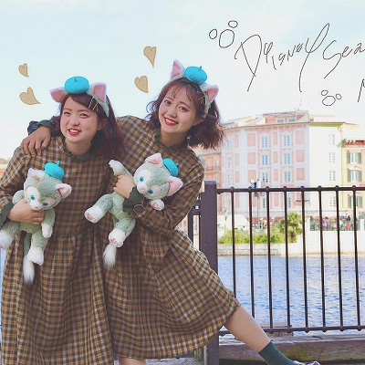 チェックワンピ