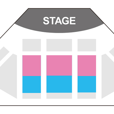 クラブマウスビートのプレミアアクセス鑑賞エリア（青色）