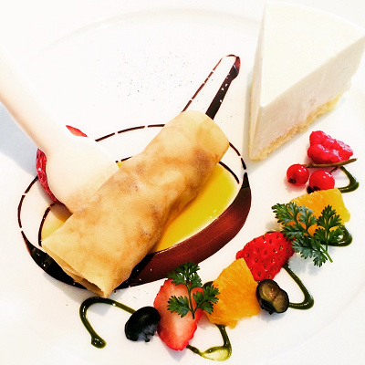 コースのデザート