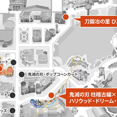 「鬼滅の刃XRライド～刀鍛冶の里を疾走せよ～」の場所マップ