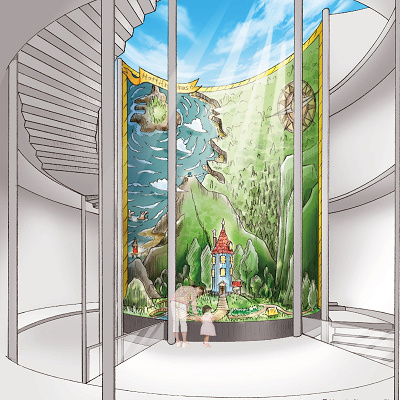 展示施設「コケムス」のムーミン谷のジオラマ