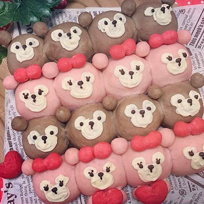 ダッフィーとシェリーメイのちぎりパン