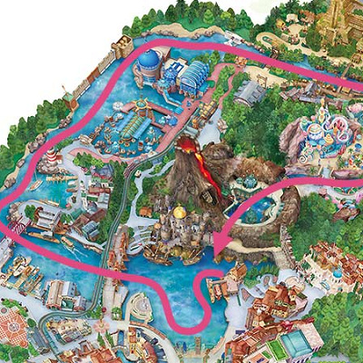 ダッフィー＆フレンズのカラフルハピネスジャーニーのルート