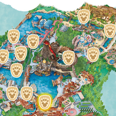 ダッフィーフレンズのフォトポイントの位置