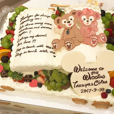 ダッフィー&シェリーメイのウェディングケーキ