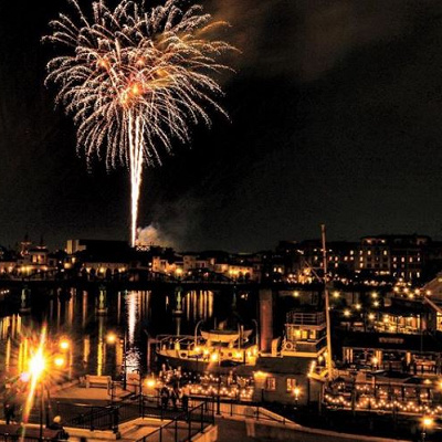 S.S.コロンビア号2階デッキから見た花火